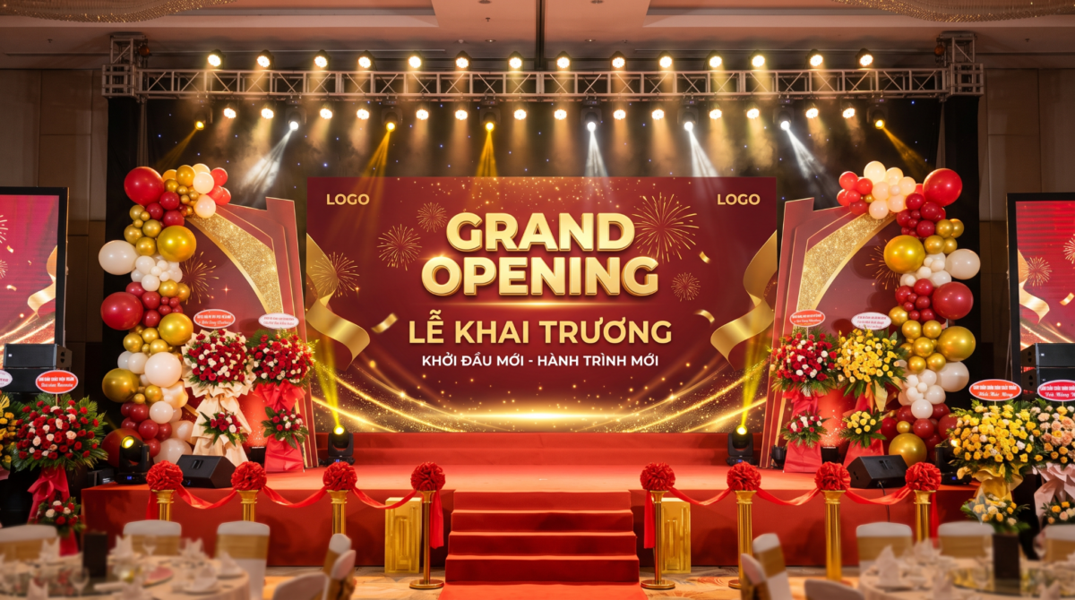 Thi công backdrop sự kiện tại Đà Lạt - Sense Media & Event